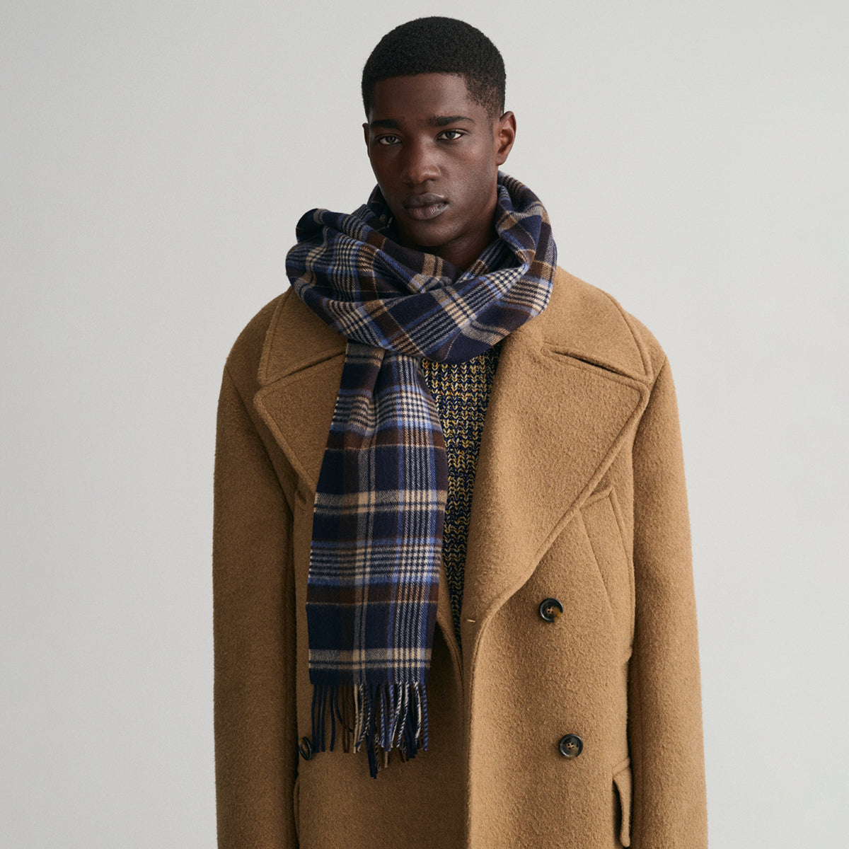 Gant Herren Multicolor kariert gewebter Schal