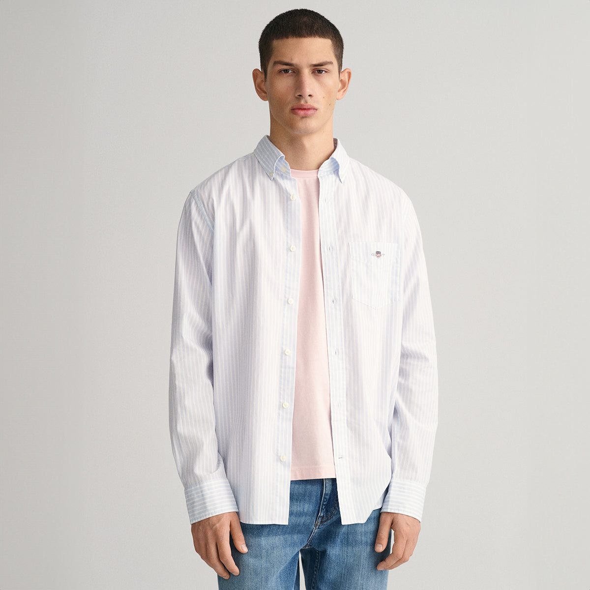 Gant Herren gestreift Regular Poplin Hemd