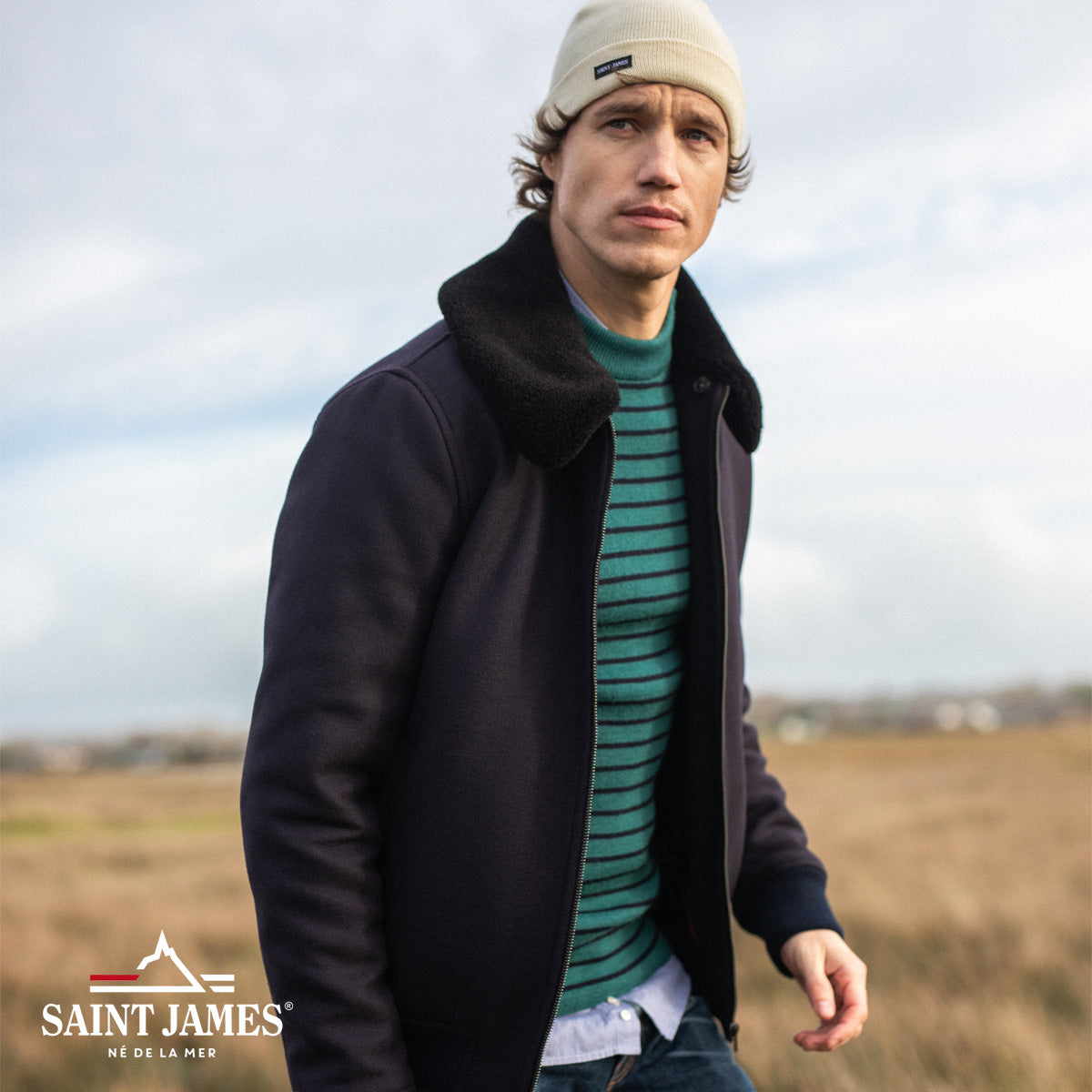 Saint James Herren Strickjacke Colorado aus Schurwolle